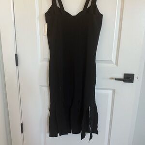 ANTHROPOLOGIE BLACK FRINGE COCKTAIL DRESS